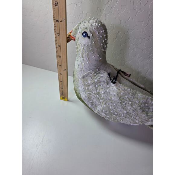 NEW John Derian Dove Sparkling Beaded Target 15"x 8" Plush Pillow NWT - Picture 5 of 10